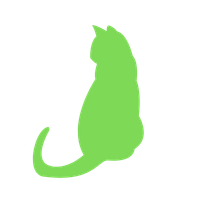 bright green cat silhouette graphic